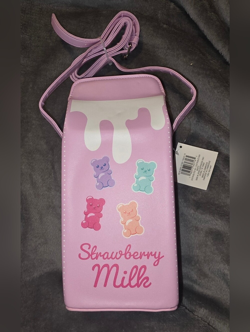 Strawberry Milk Carton Novelty Purse In A Japanese Kawaii-style
